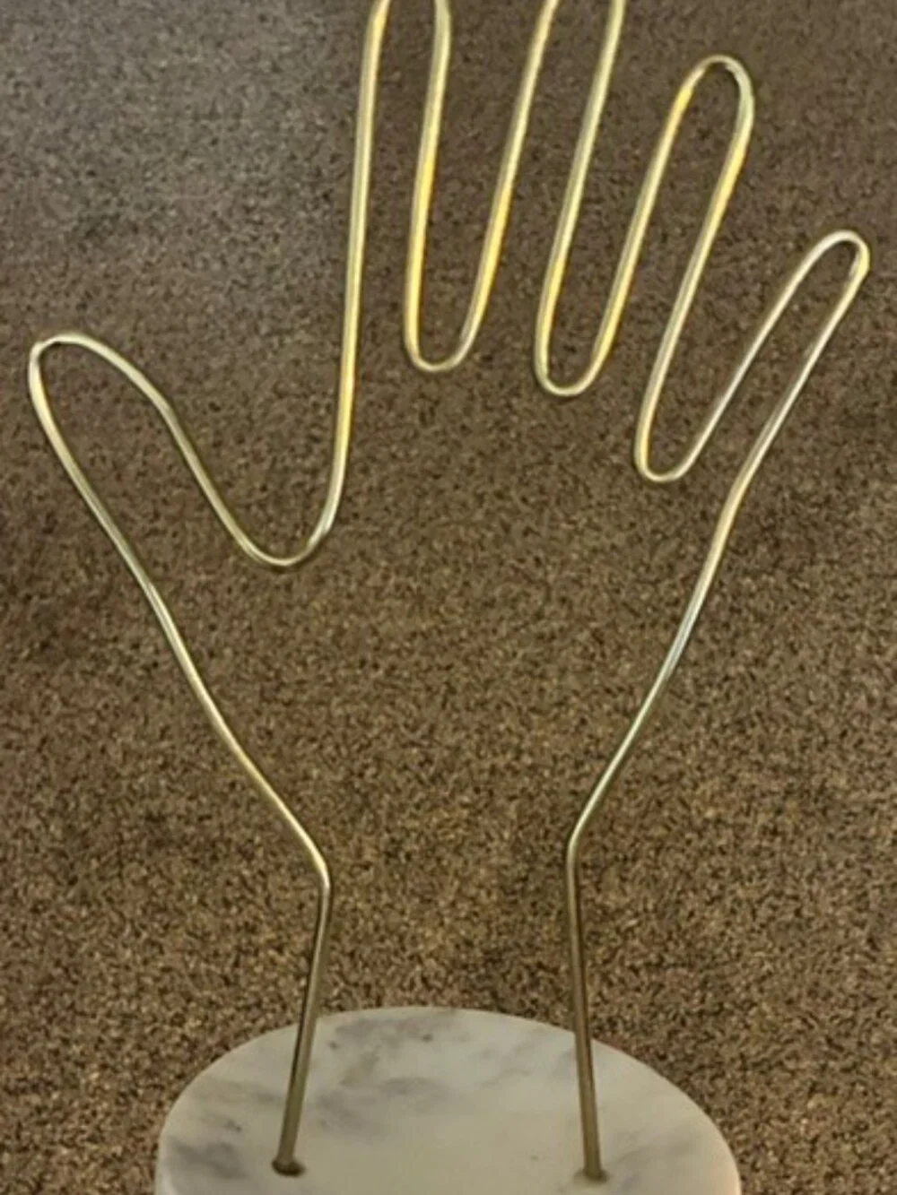 Pottery Barn Teen Marble Base Gold Hand Jewelry Holder